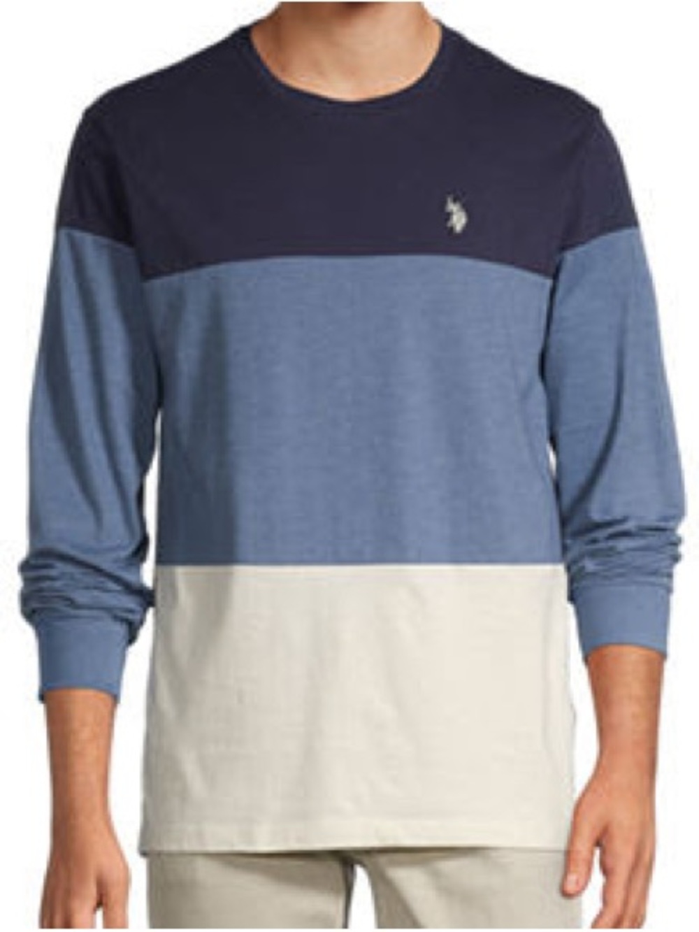 Polo Colorblock Long-Sleeve Crewneck